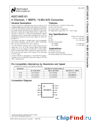Datasheet ADC104S101 manufacturer National Semiconductor